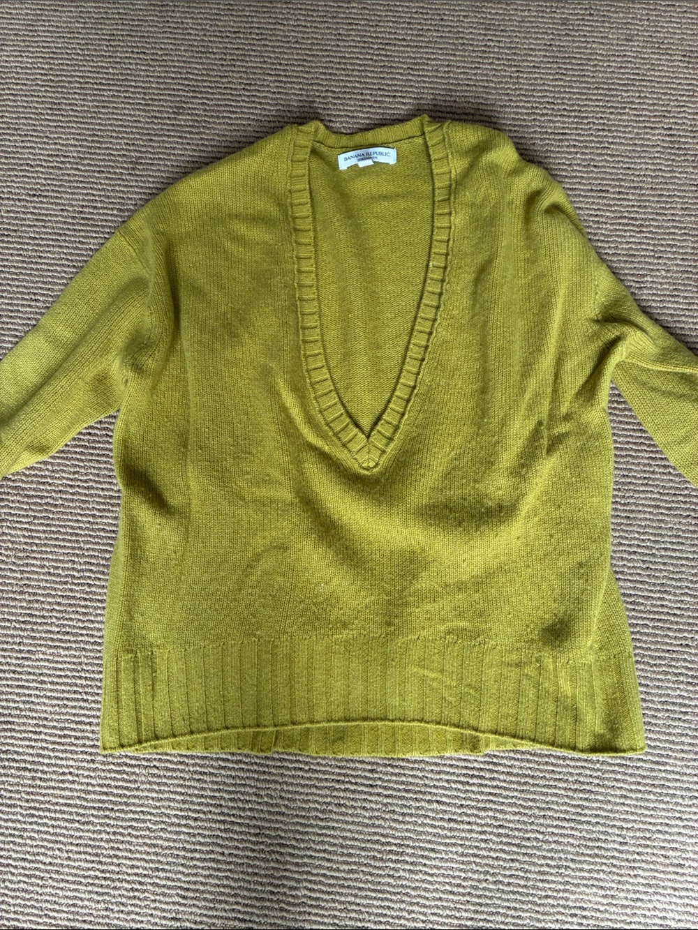 Banana Republic Olive Green Deep V Sweater